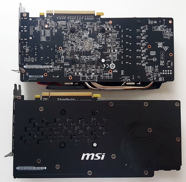 MSI RX 580 and RX 570 Gaming X backplate
