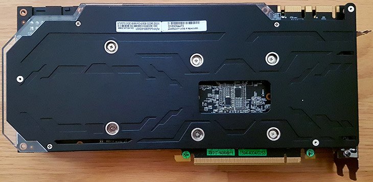 Galax GeForce GTX 1070 EXOC SNPR backplate