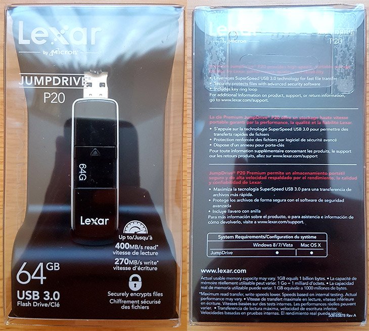 Lexar JumpDrive P20 Packaging