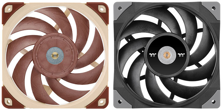 noctua nf-a12x25 vs thermaltake fan