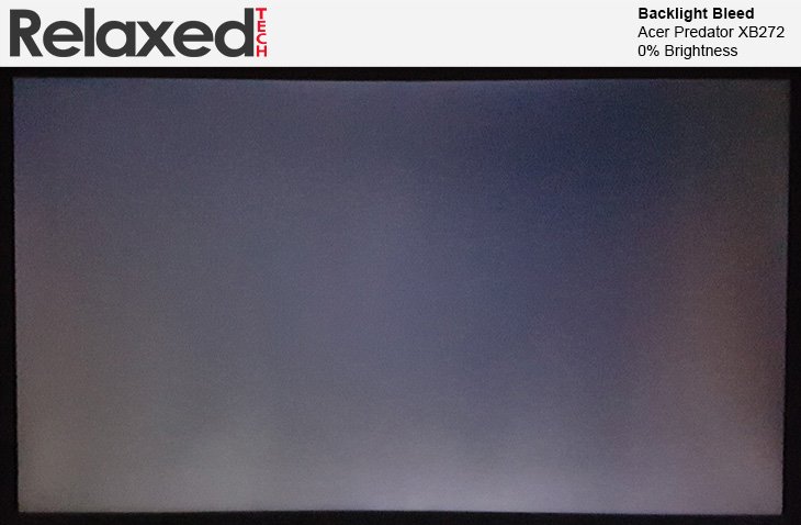 Acer Predator XB272 Backlight Bleed 0% Brightness