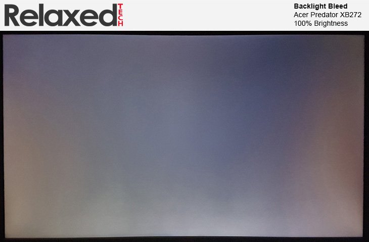 Acer Predator XB272 Backlight Bleed 100% Brightness