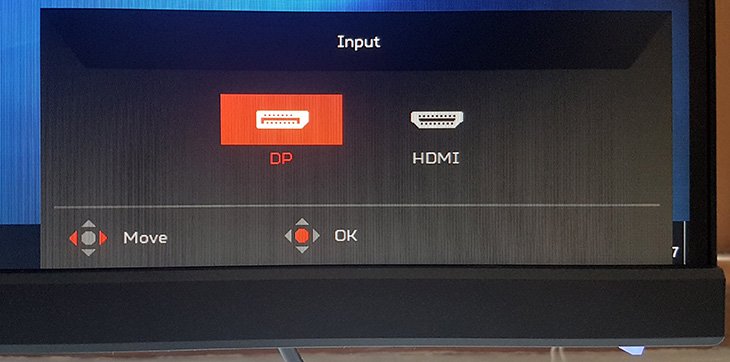 Acer Predator XB272 On-Screen Display Input