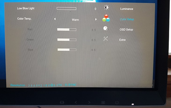 AOC AG271UG On-Screen Display Color Setup