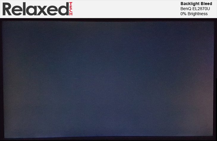 BenQ EL2870U Backlight Bleed 0% Brightness