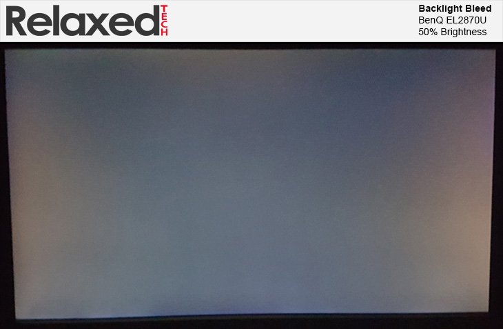 BenQ EL2870U Backlight Bleed 50% Brightness