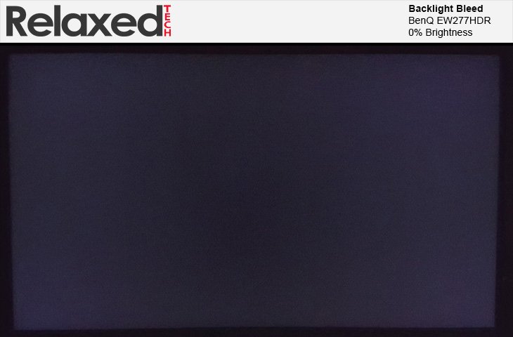 BenQ EW277HDR Backlight Bleed 0% Brightness