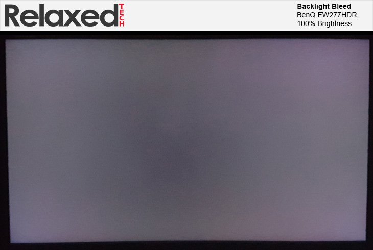 BenQ EW277HDR Backlight Bleed 100% Brightness