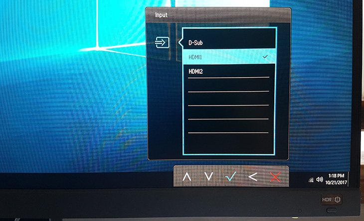 BenQ EW277HDR On-Screen Display Input