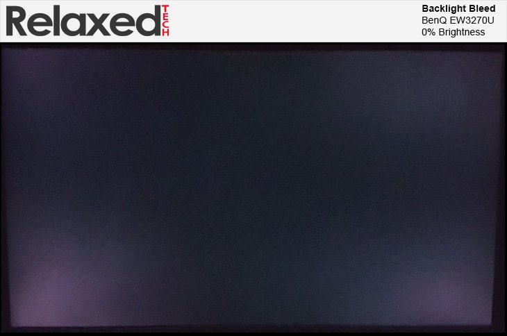 BenQ EW3270U Backlight Bleed 0% Brightness