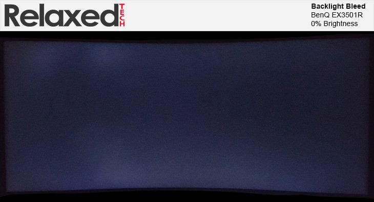 BenQ EX3501R Backlight Bleed 0% Brightness