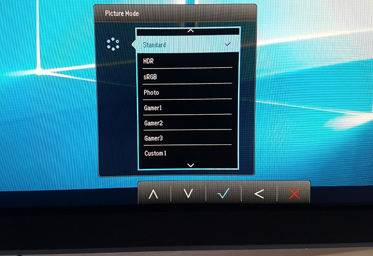 BenQ EX3501R On-Screen Display Modes