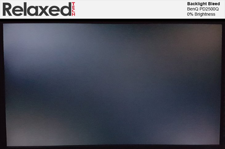 BenQ PD2500Q Backlight Bleed 0% Brightness