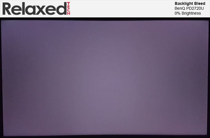 BenQ PD2720U Backlight Bleed 0% Brightness