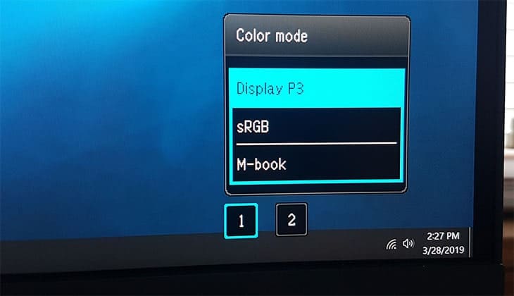 BenQ PD2720U On-Screen Display Modes