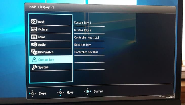 BenQ PD2720U custom key