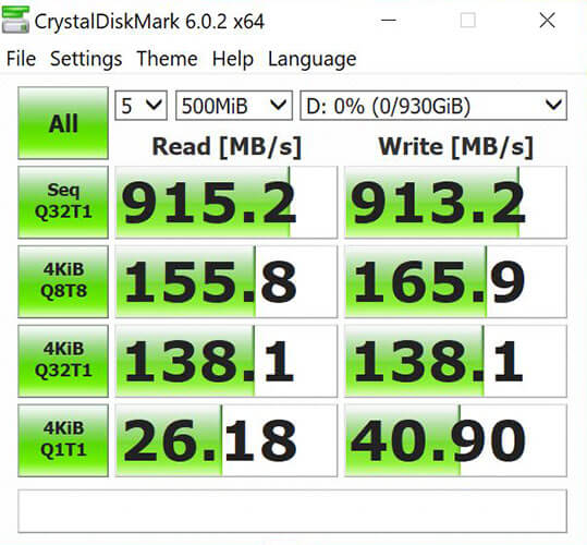 Crucial X8 CrystalDiskMark