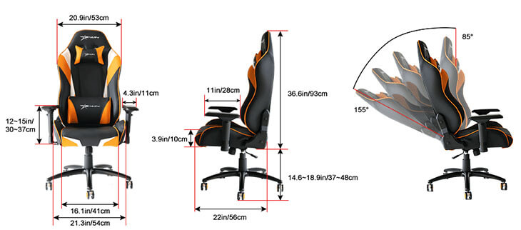 EWin Champion Series Chair Dimensions