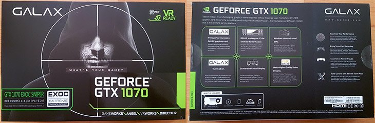 Galax GeForce GTX 1070 EXOC SNPR packaging