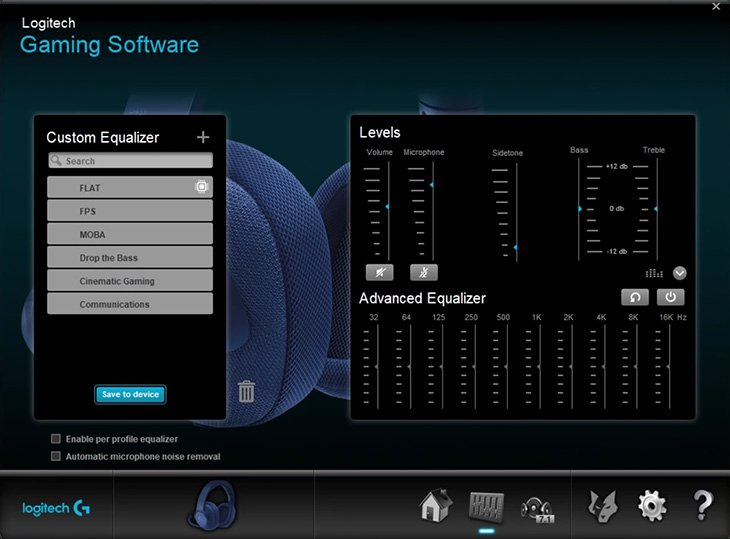 Logitech G433 Software features