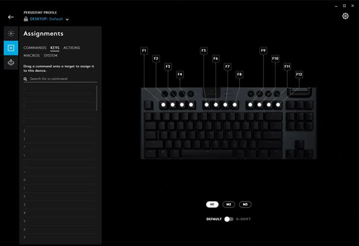 Logitech G915 TKL Logitech G Hub Software FN