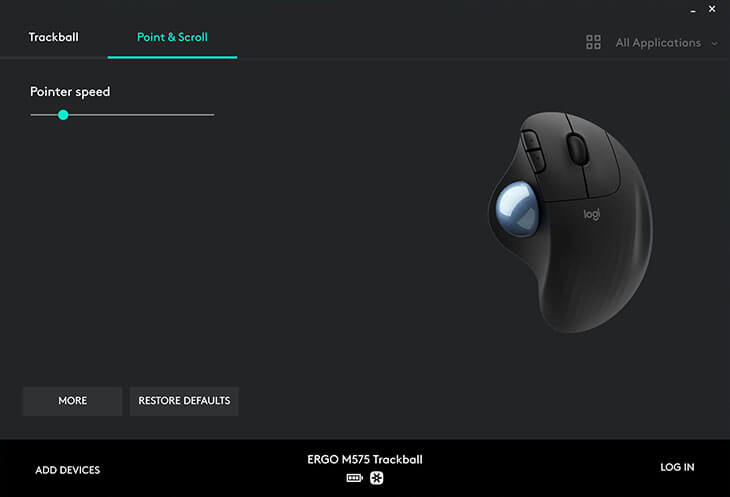 Logitech Ergo M575 buttons