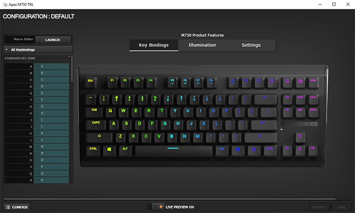 SteelSeries Engine Software Key Bindings